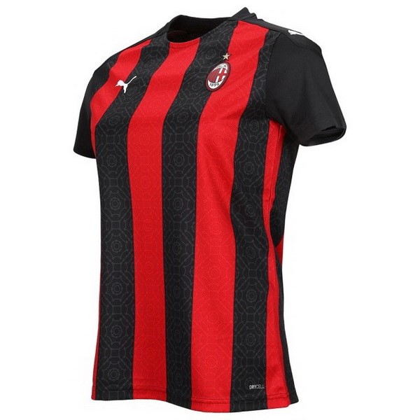 Camiseta AC Milan 1ª Kit Mujer 2020 2021 Rojo Negro
